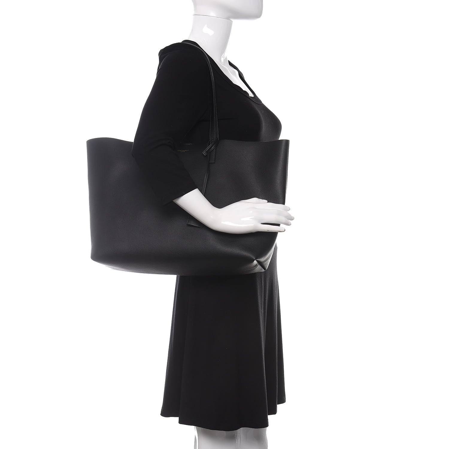 Saint Laurent Calfskin Large Shopping Tote Black 2 of 10