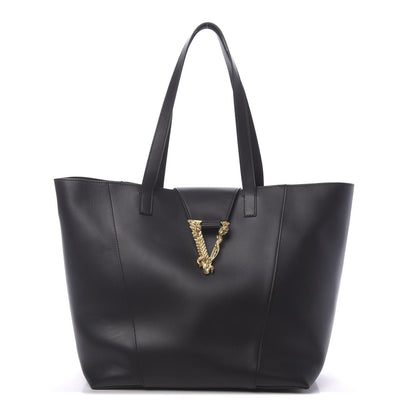 Versace Vitello Virtus Tote Black 1 of 10