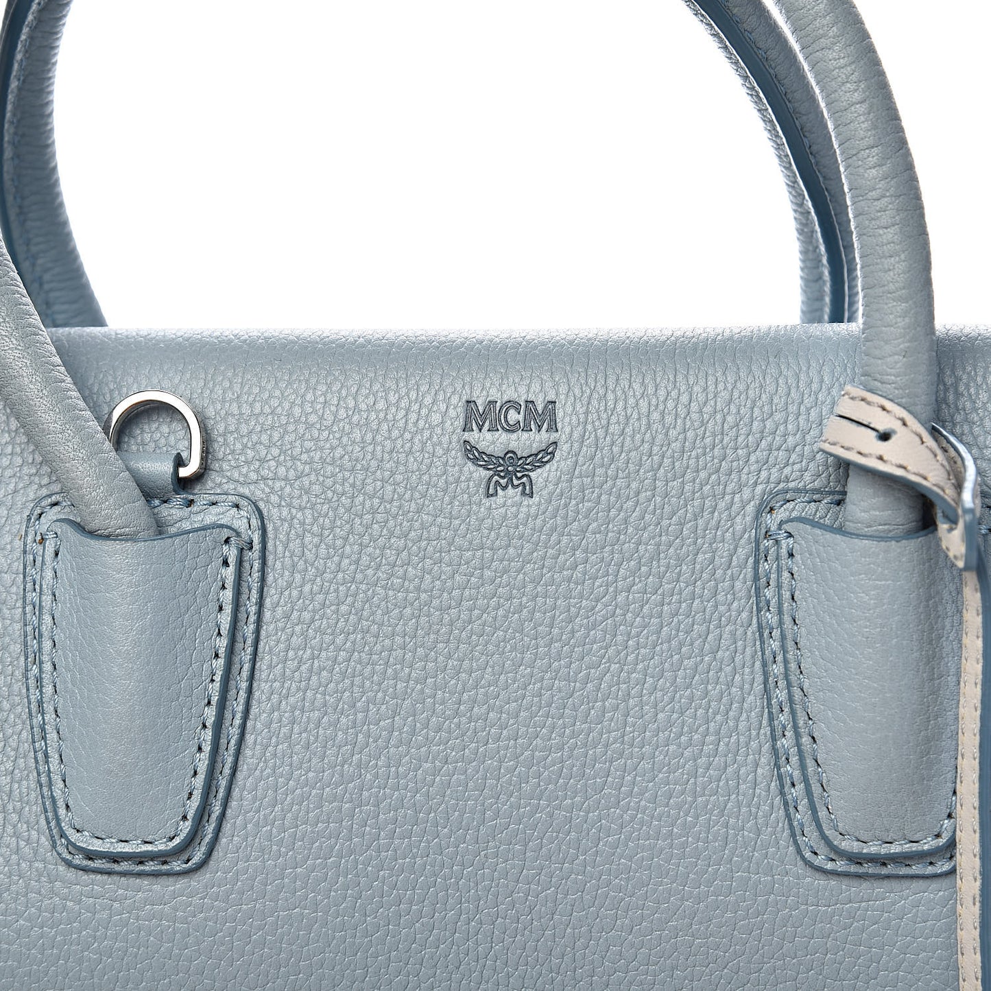 Grained Calfskin Medium Milla Tote Sky Blue