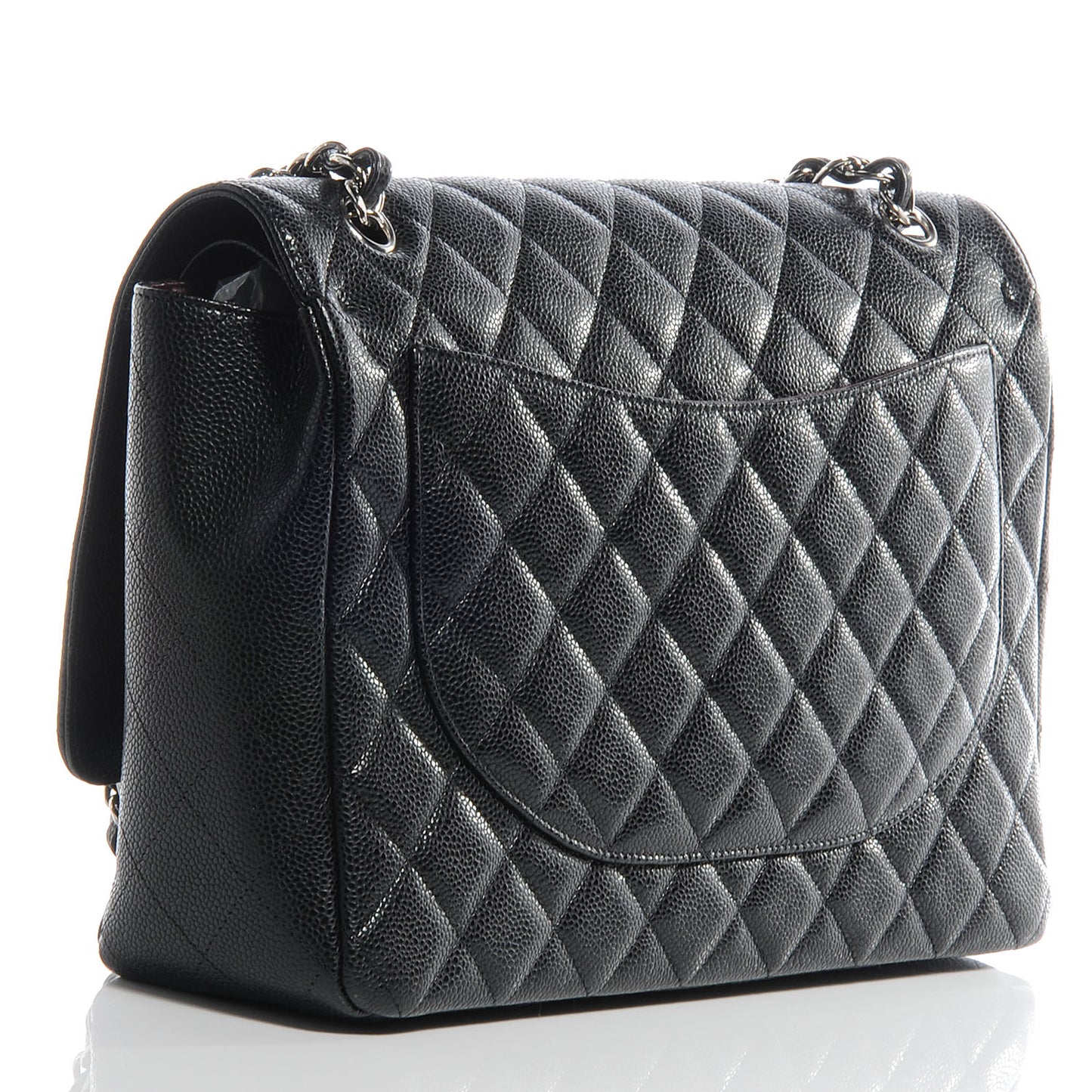 Caviar Quilted Maxi Double Flap Black