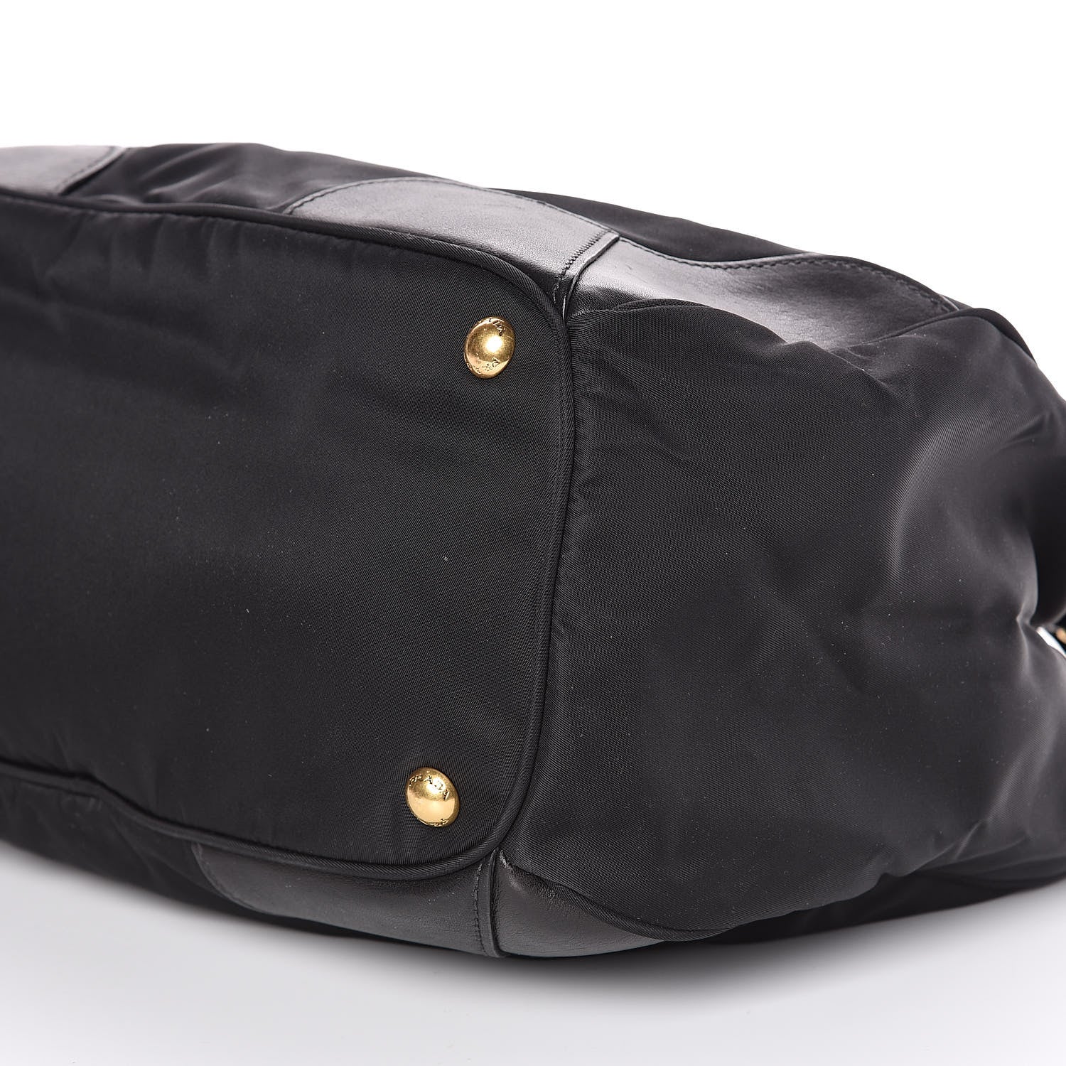 Prada Tessuto Nylon Soft Calfskin Tote Black 9 of 10