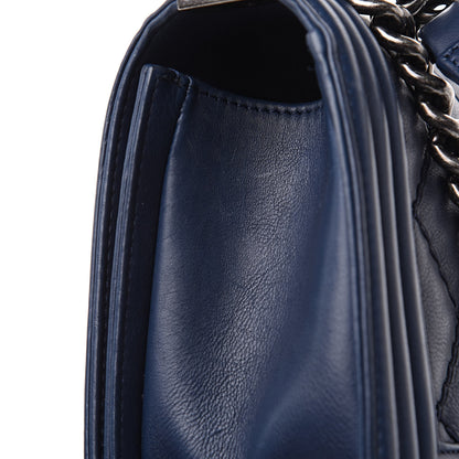 Chanel Calfskin Double Stitch Medium Boy Flap Marine 12 of 15