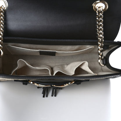 Gucci Monogram Margaux Calfskin Medium Emily Chain Shoulder Bag Beige Ebony Cocoa 5 of 13