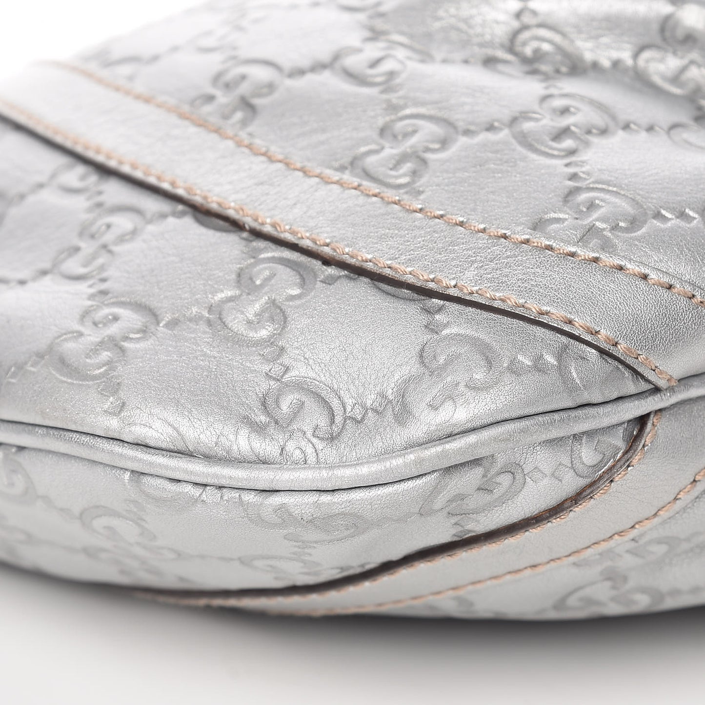 Guccissima Small D Ring Messenger Silver
