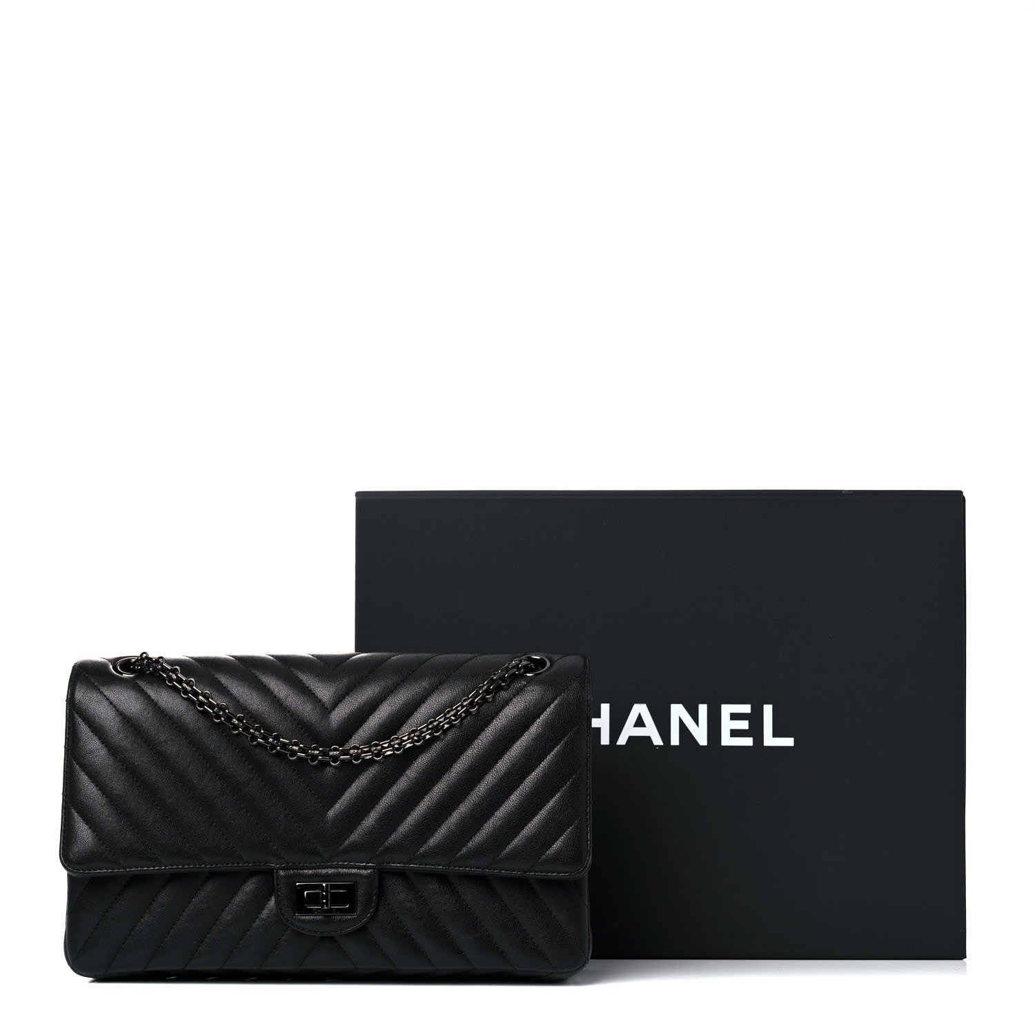 Chanel Sheepskin Chevron Quilted 2.55 Reissue 226 Flap So Black 20 of 20