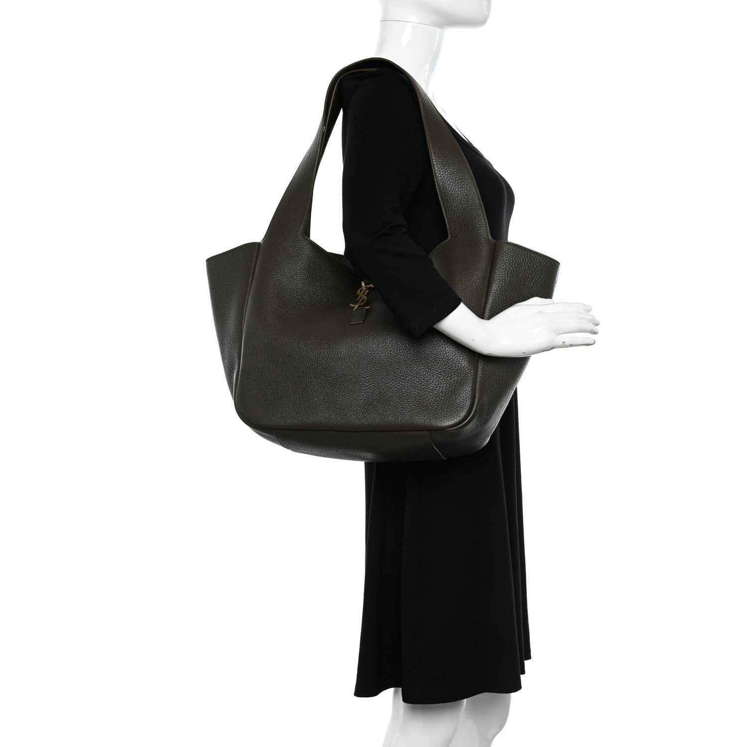 Saint Laurent Grained Deerskin Bea Tote Musk 2 of 9