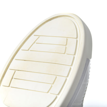 Chanel Calfskin Crocodile Embossed Cocodile High Top Sneakers 36 White 9 of 14