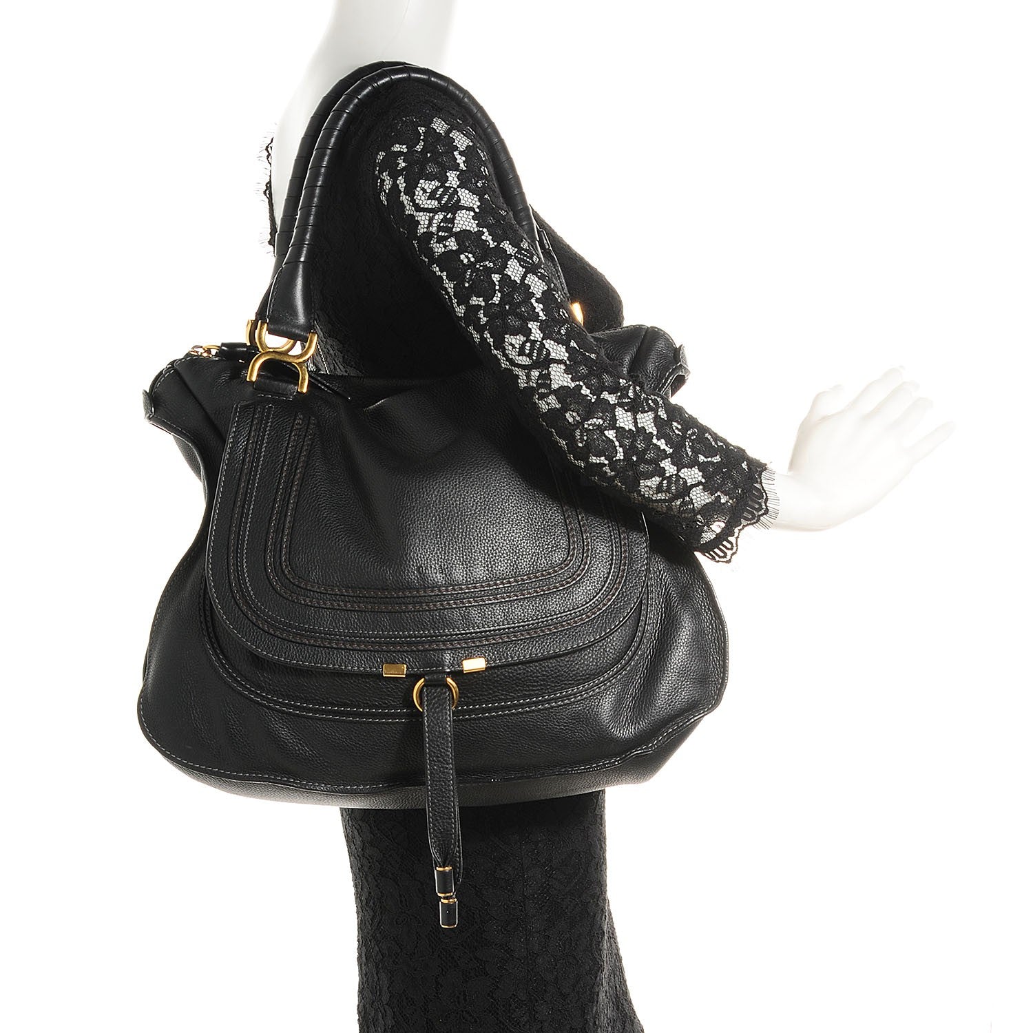 Chloe Calfskin Large Marcie Satchel Black 4 of 11