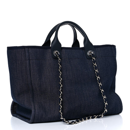 Chanel Denim Medium Deauville Tote Blue Orange 3 of 12