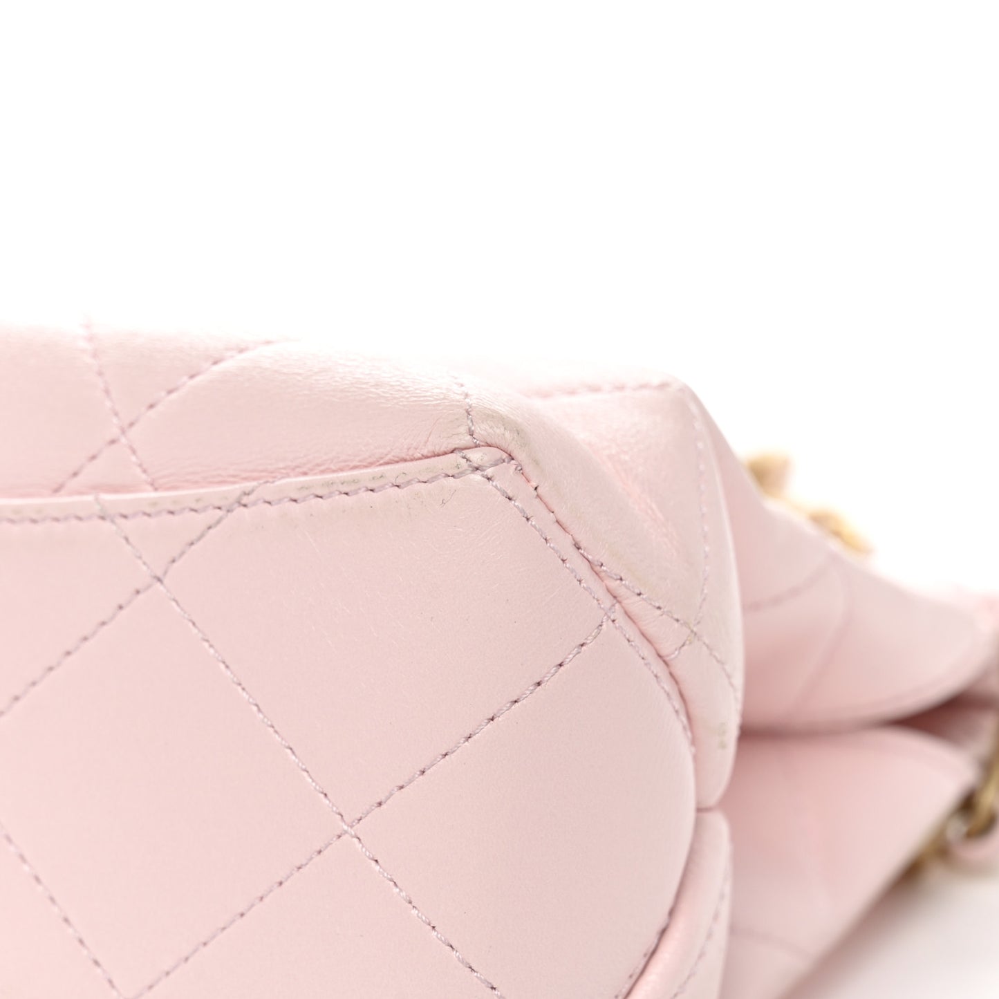 Shiny Lambskin Small Shopping Bag Light Pink