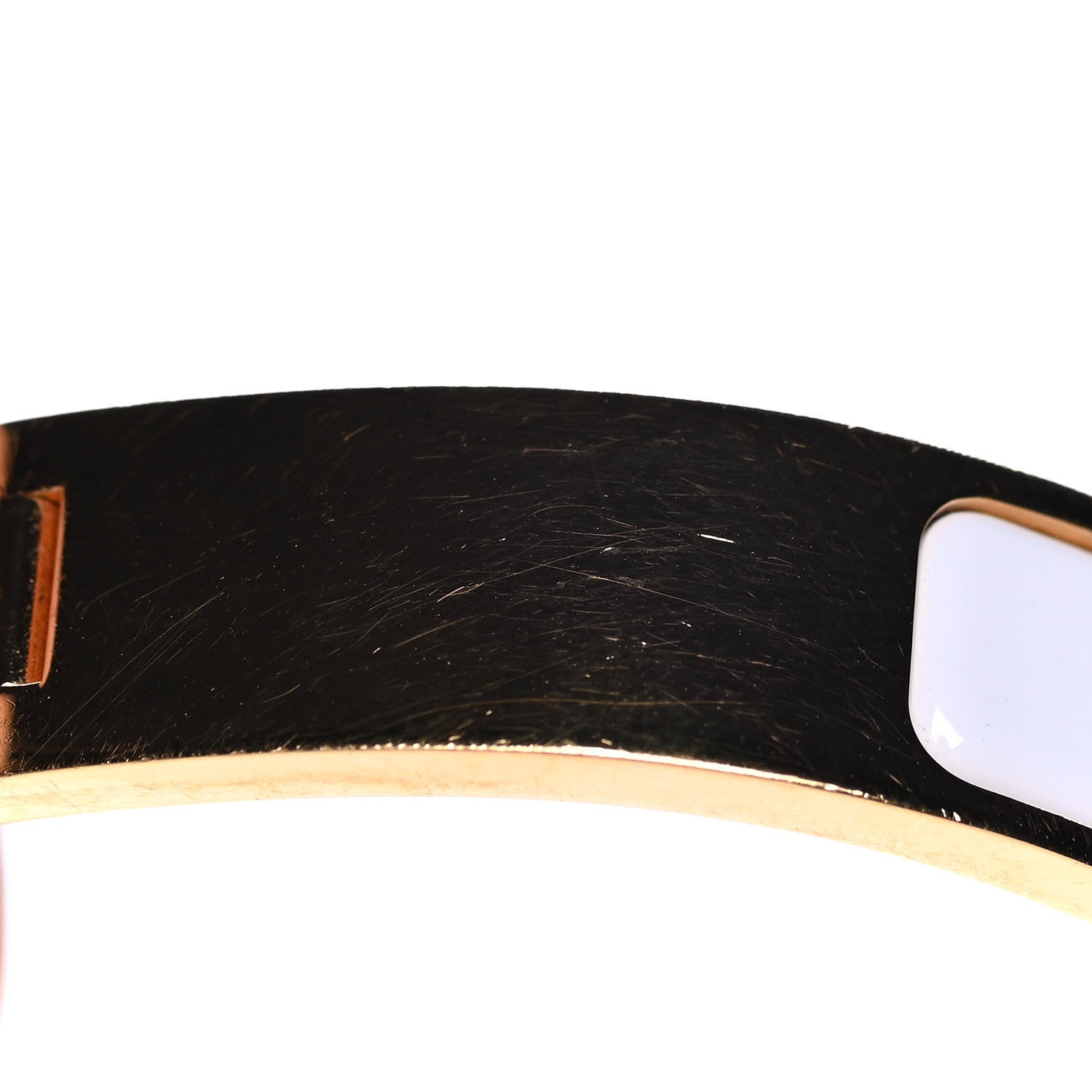 Hermes Enamel Narrow Clic Clac H Bracelet GM White 5 of 6