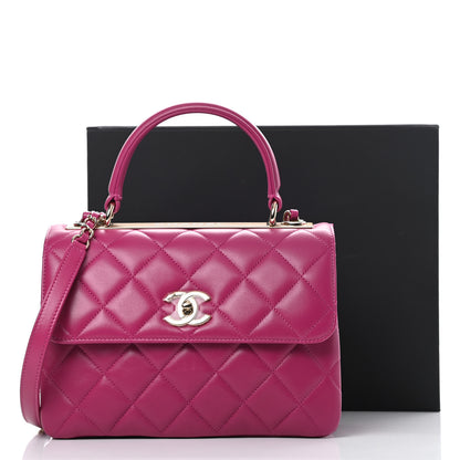 Chanel Lambskin Quilted Small Trendy CC Dual Handle Bag Dark Pink 11 of 11