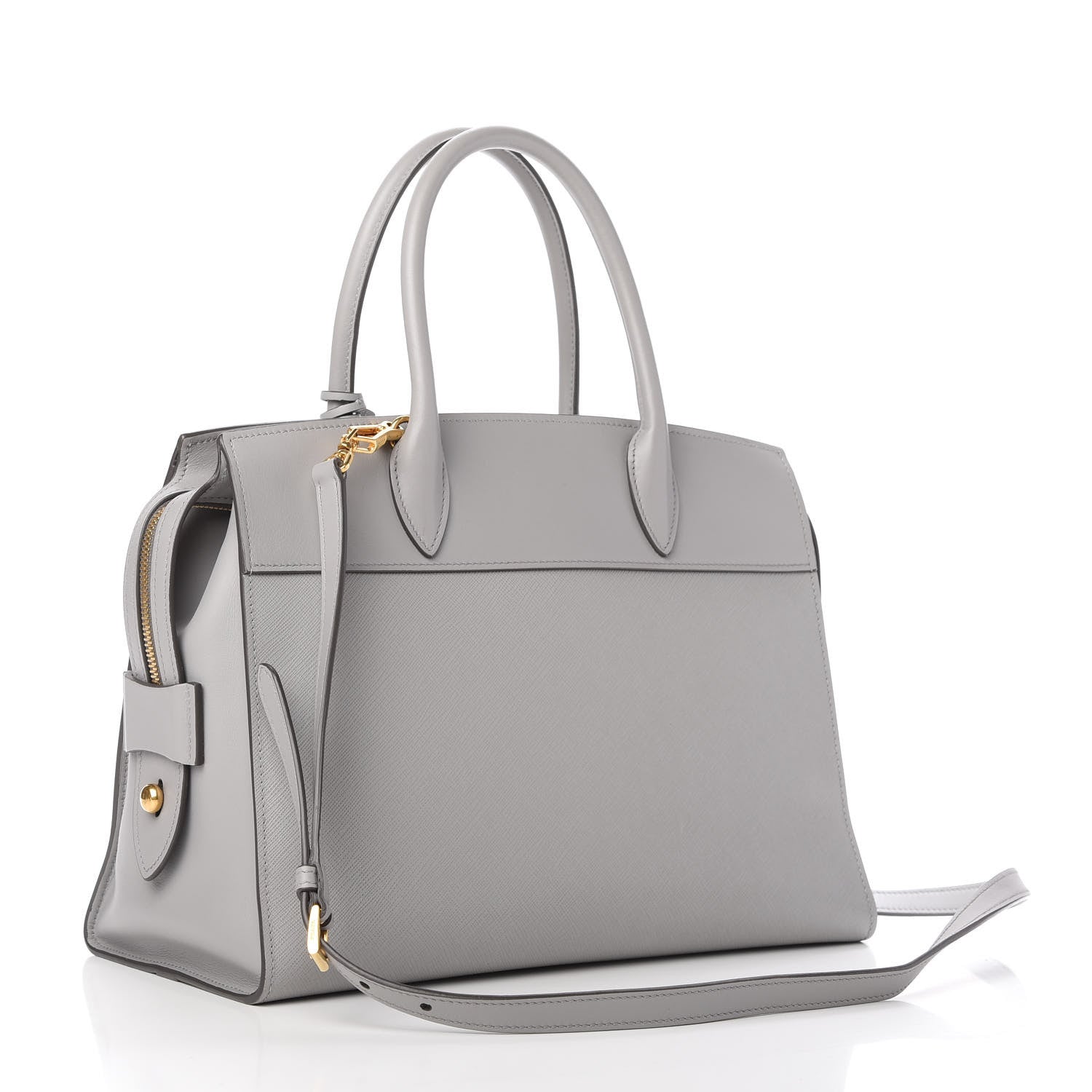 Prada Saffiano City Calfskin Medium Esplanade Tote Mercurio 3 of 10