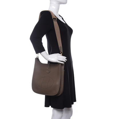 Hermes Taurillon Clemence Evelyne III PM Etoupe 2 of 11