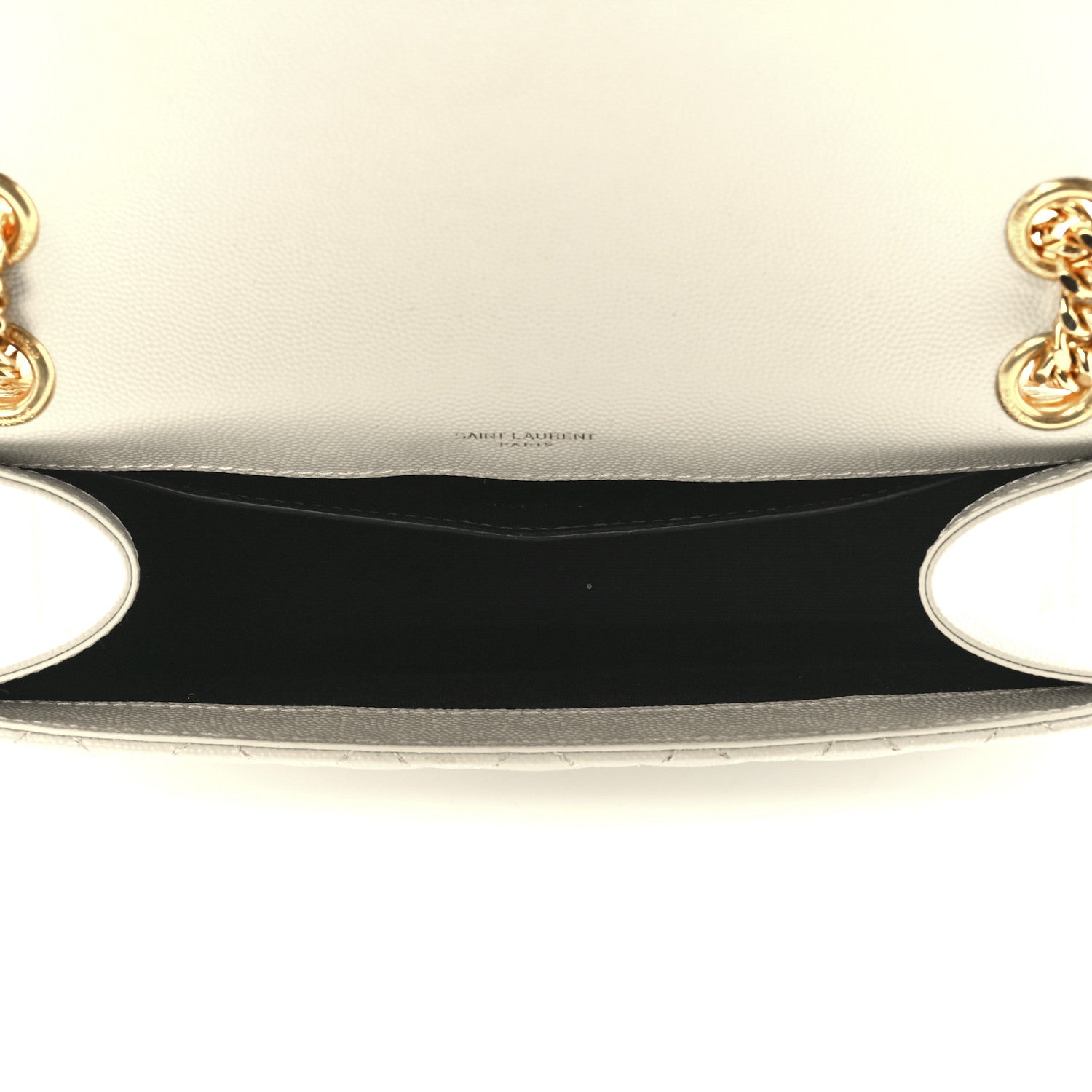 Saint Laurent Grain De Poudre Textured Mixed Matelasse Medium Triquilt Monogram Satchel Crema Soft 5 of 14