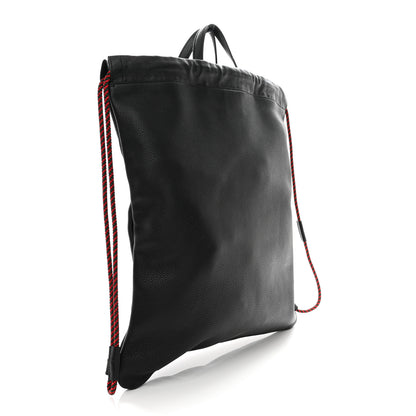 Gucci Calfskin Logo Drawstring Backpack Black 3 of 10