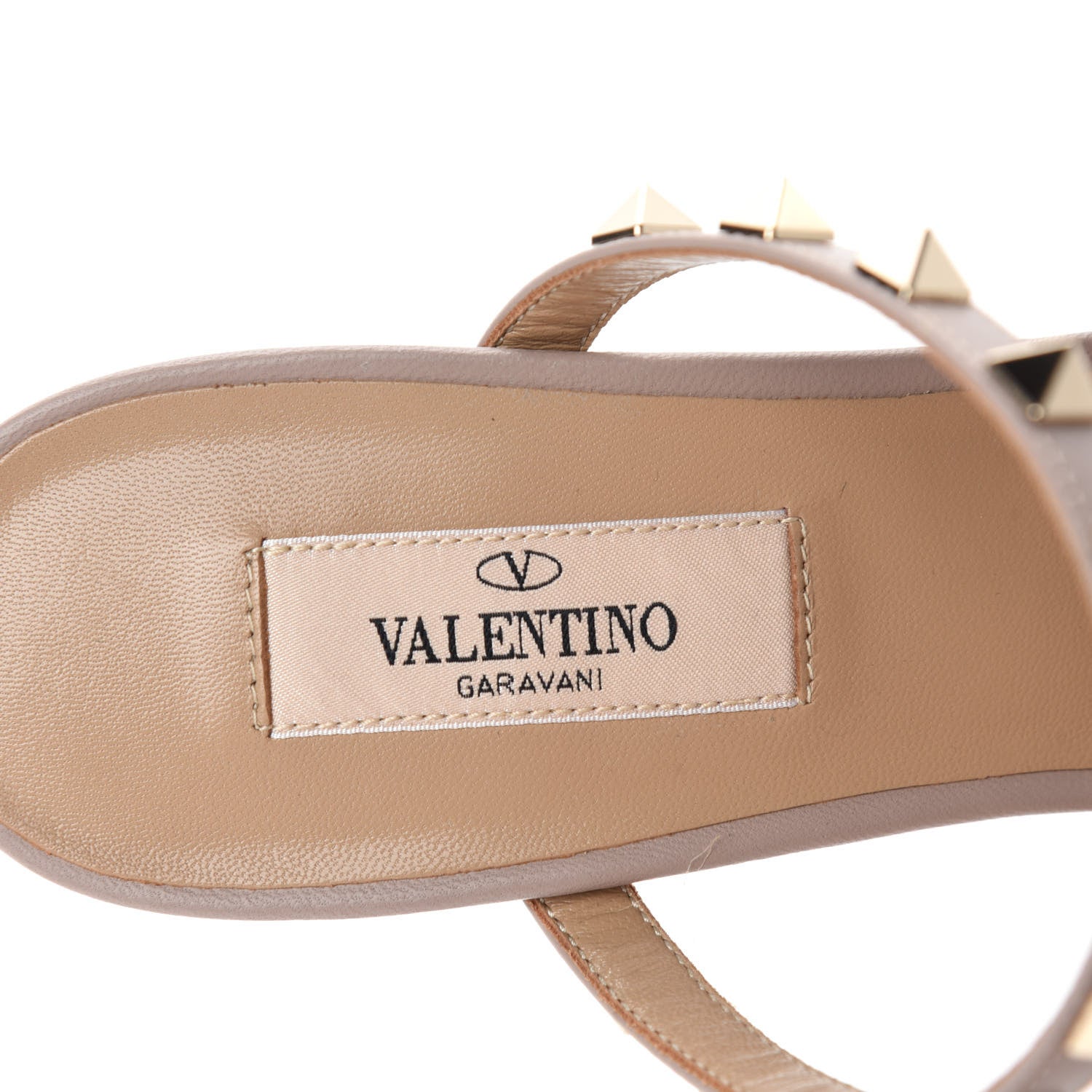 Valentino Garavani Calfskin Rockstud 60mm Caged Slide Sandals 40 Poudre 8 of 10