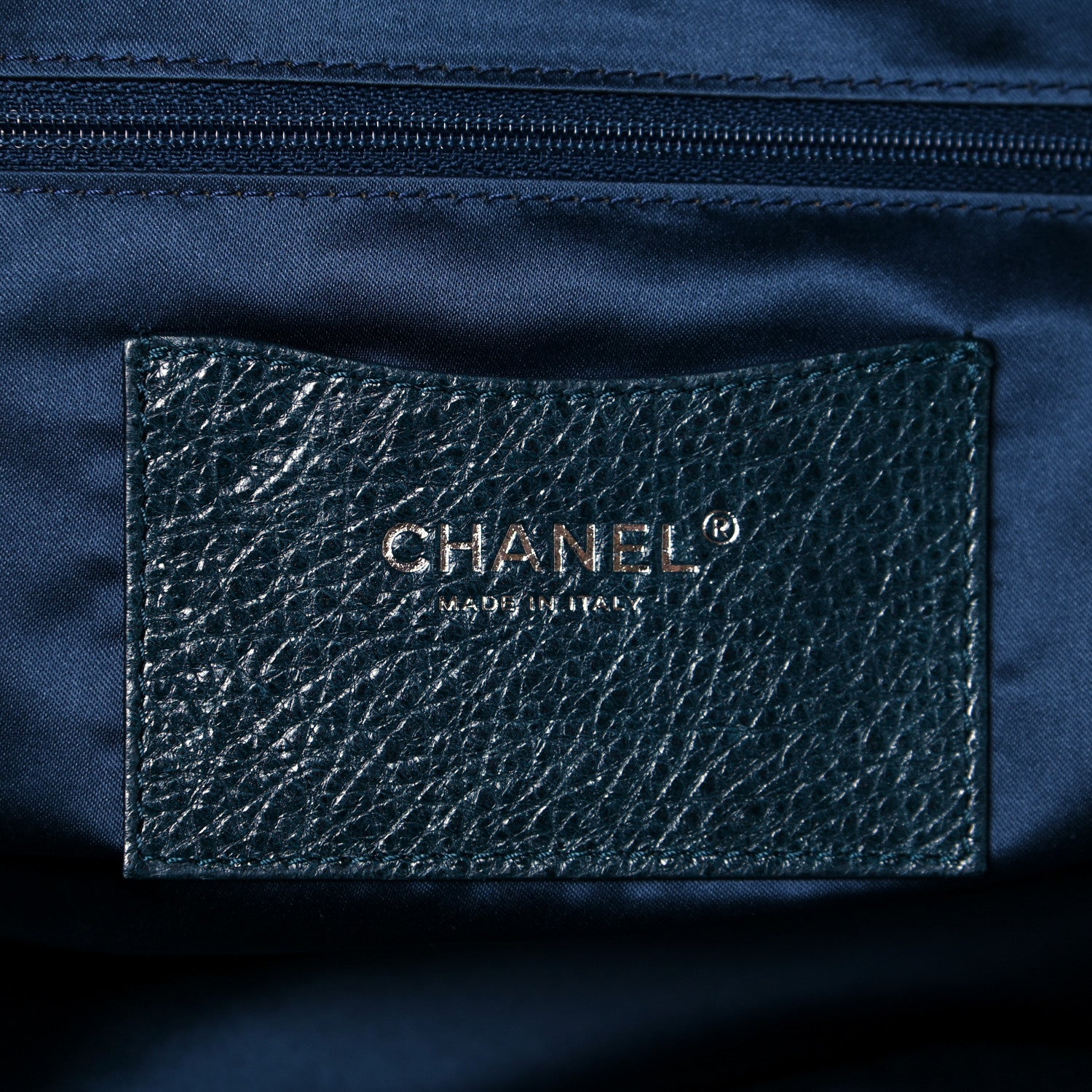 Chanel Glazed Calfskin Large On The Road Tote Dark Blue 6 of 13