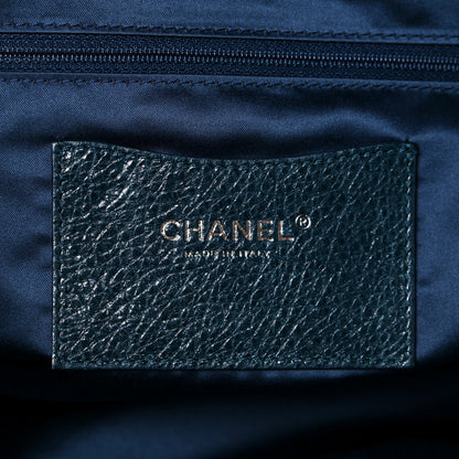 Chanel Glazed Calfskin Large On The Road Tote Dark Blue 6 of 13