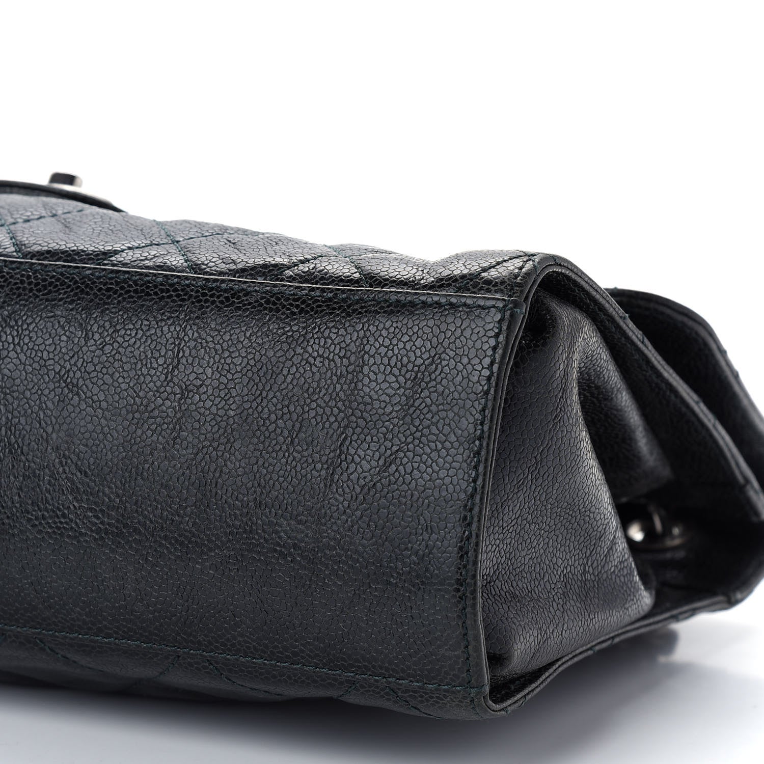 Chanel Crumpled Grained Calfskin Jumbo CC Crave Flap Black 9 of 9