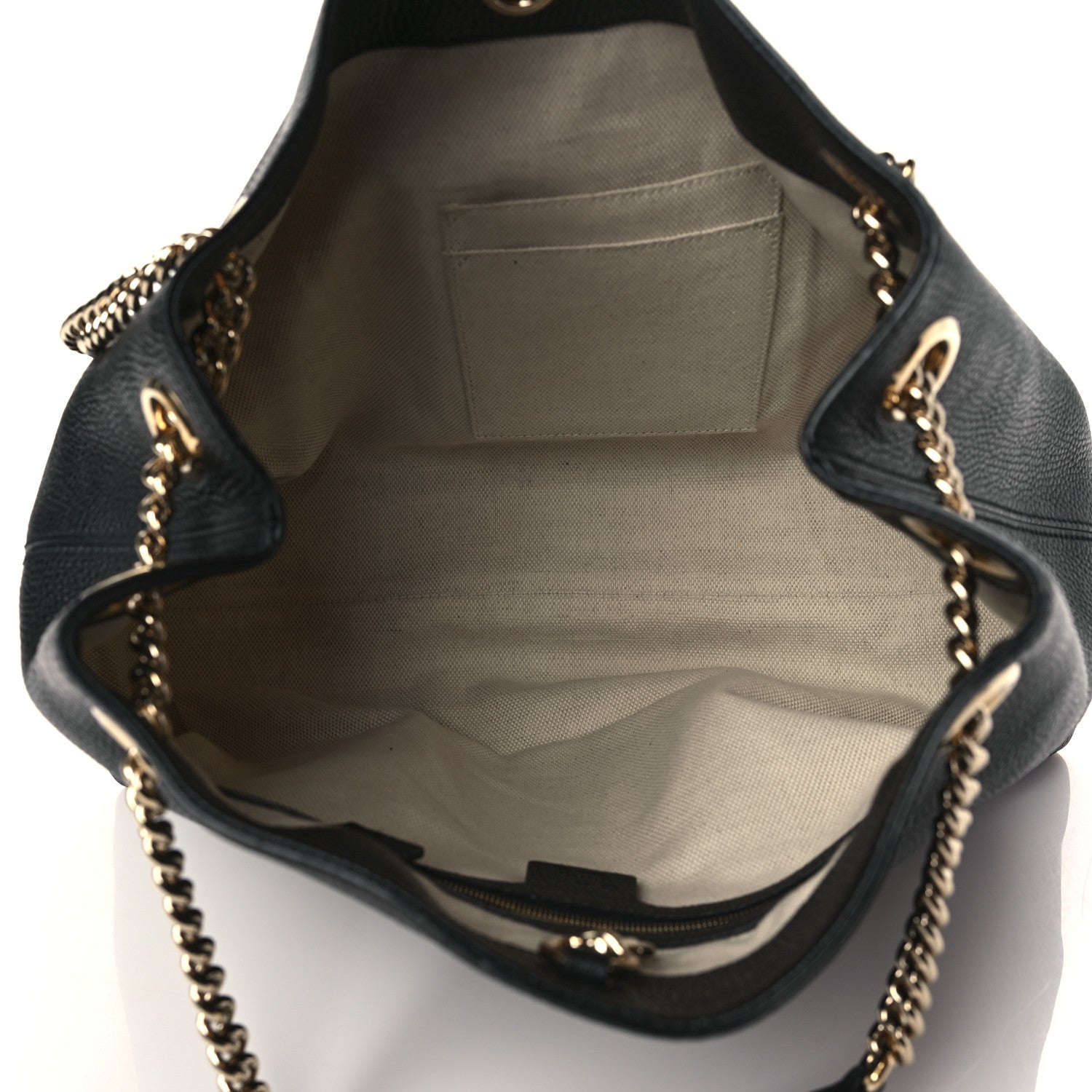 Gucci Pebbled Calfskin Medium Soho Chain Shoulder Bag Black 5 of 9