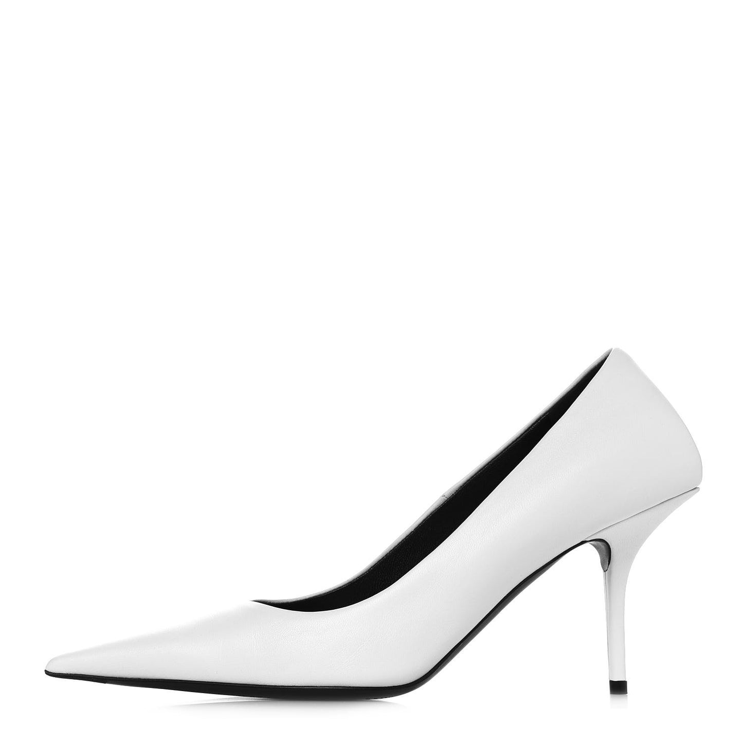 Soft Nappa Square Knife 80mm Pumps 38.5 White