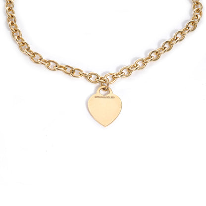 Tiffany 18K Yellow Gold Heart Tag Necklace 1 of 4