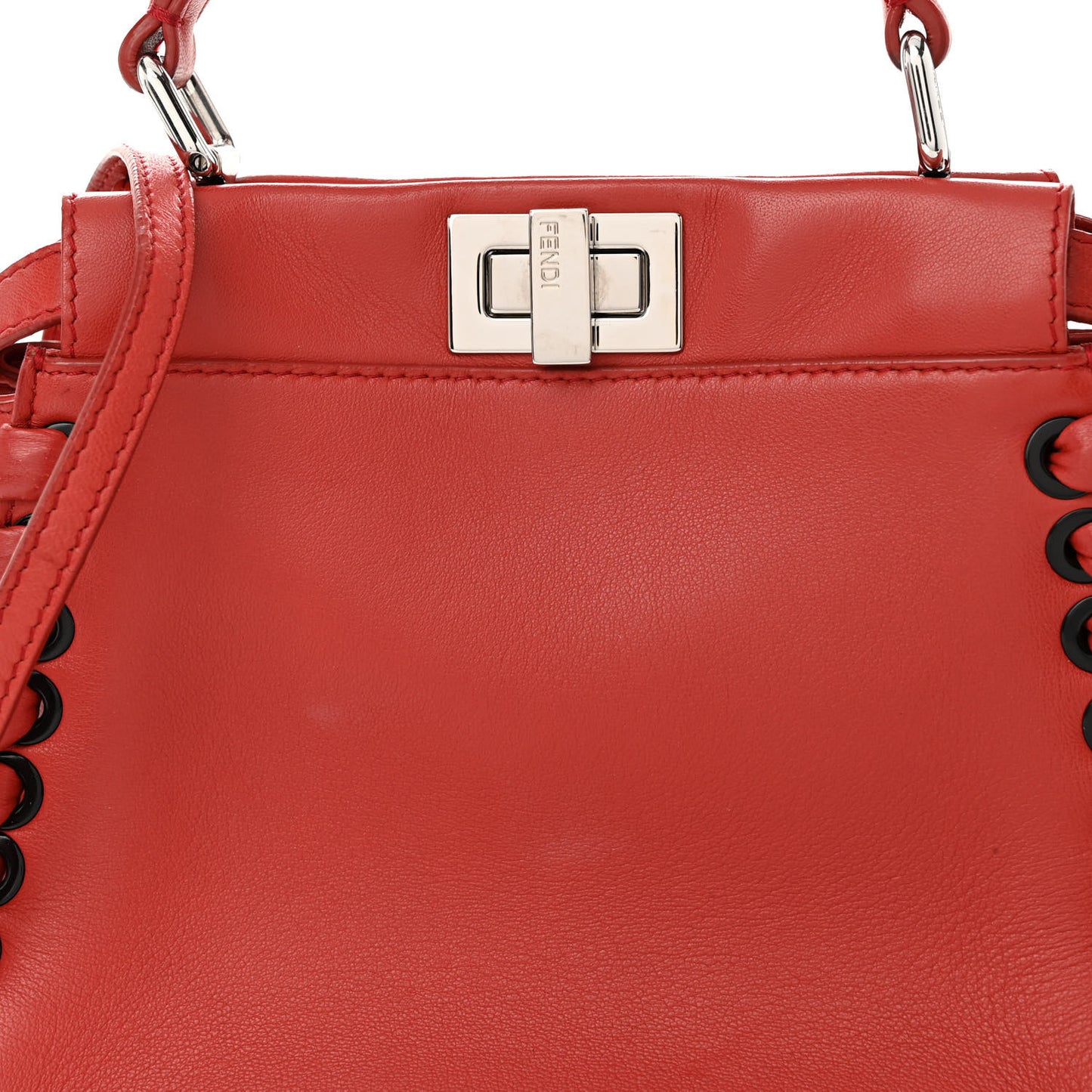 Nappa Lace Up Mini Peekaboo Iconic Satchel Bloody Mary