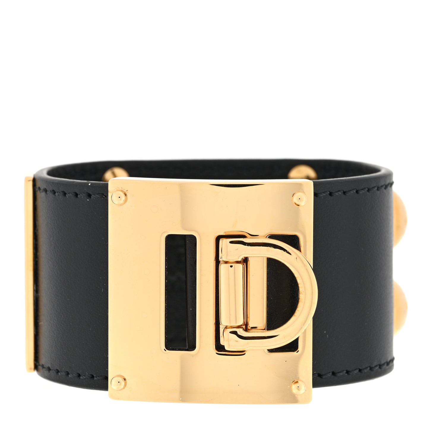 Calfskin So LV Cuff Bracelet 17 Black