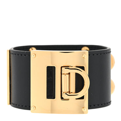 Louis Vuitton Calfskin So LV Cuff Bracelet 17 Black 2 of 3