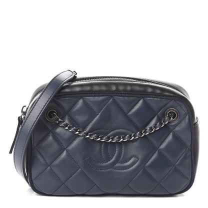 Chanel Calfskin Quilted Small Ballerine Camera Case Dark Blue 1 of 7