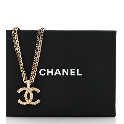 Chanel Crystal CC Multi Strand Chain Necklace Gold 5 of 5