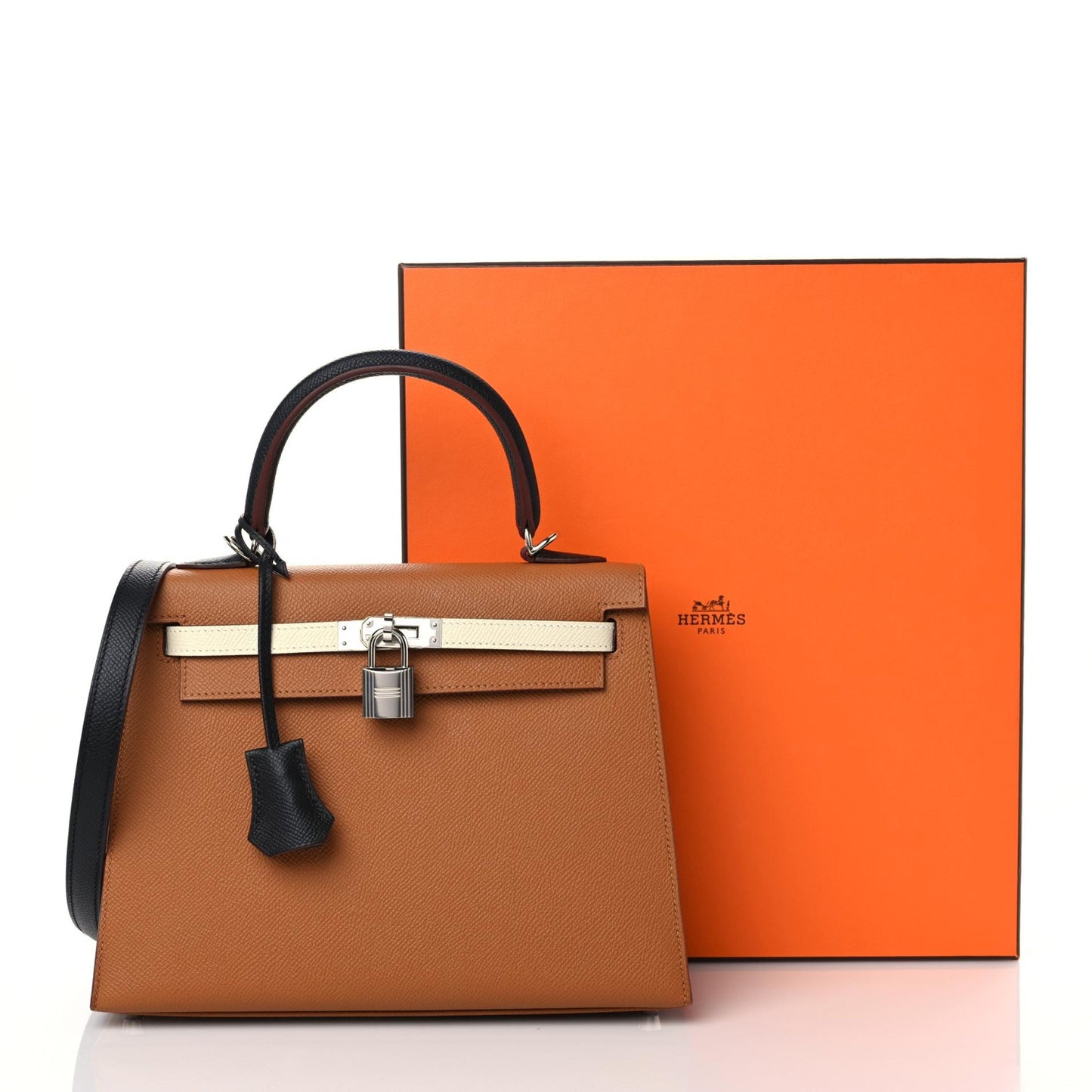 Epsom Verso Tri-Color Kelly Sellier 25 Gold Craie Black