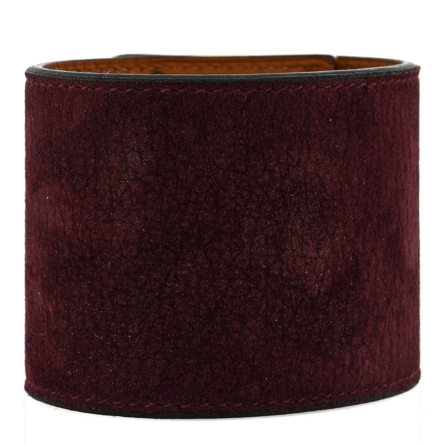 Hermes Veau Doblis Suede Kelly Dog Extreme Bracelet S Prune 2 of 3