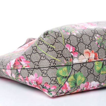 Gucci GG Supreme Monogram Blooms Medium Reversible Tote Beige Multicolor Dry Rose 9 of 12