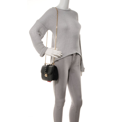 Valentino Garavani Pebbled Calfskin Small Glam Lock Rockstud Flap Black 2 of 7