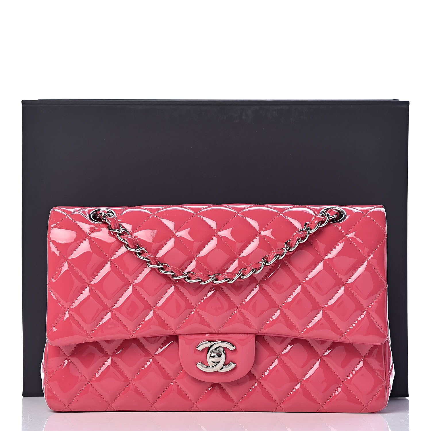 Chanel Patent Quilted Medium Double Flap Fuchsia 12 of 12
