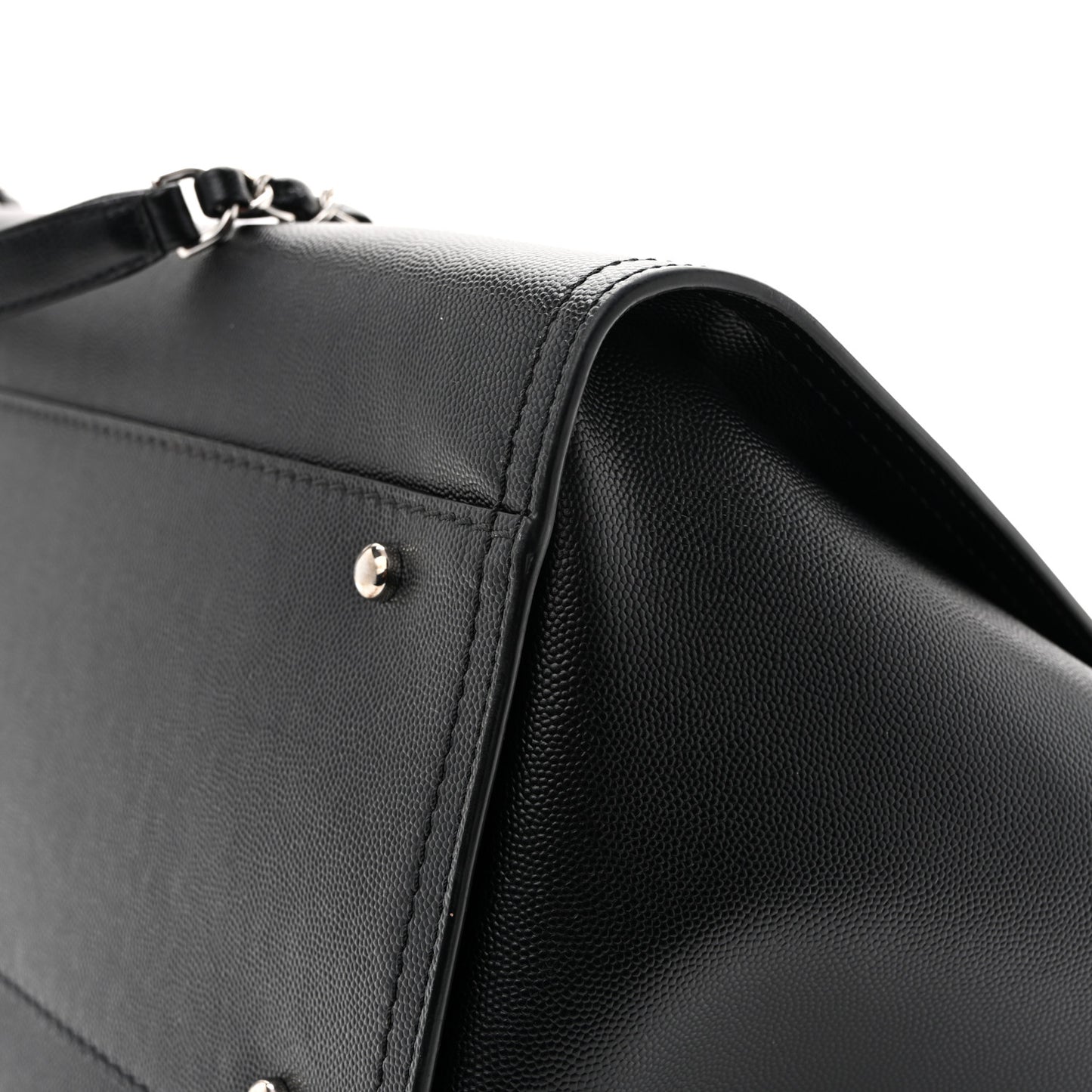 Caviar Medium Studded Deauville Tote Black