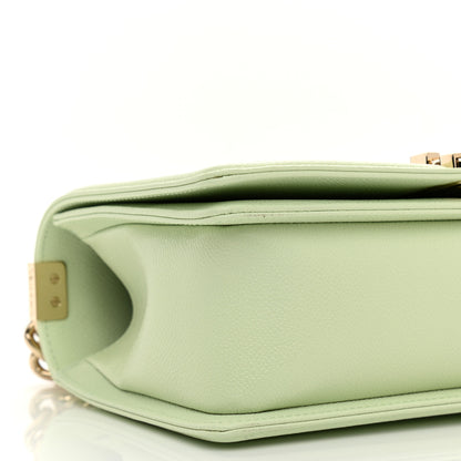 Chanel Caviar Chevron Quilted Medium Boy Flap Light Green 9 of 11