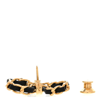 Chanel Lambskin Chain CC Bow Brooch Gold Black 4 of 5