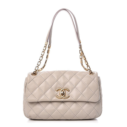 Chanel Calfskin Quilted Retro Chain Flap Beige 1 of 7