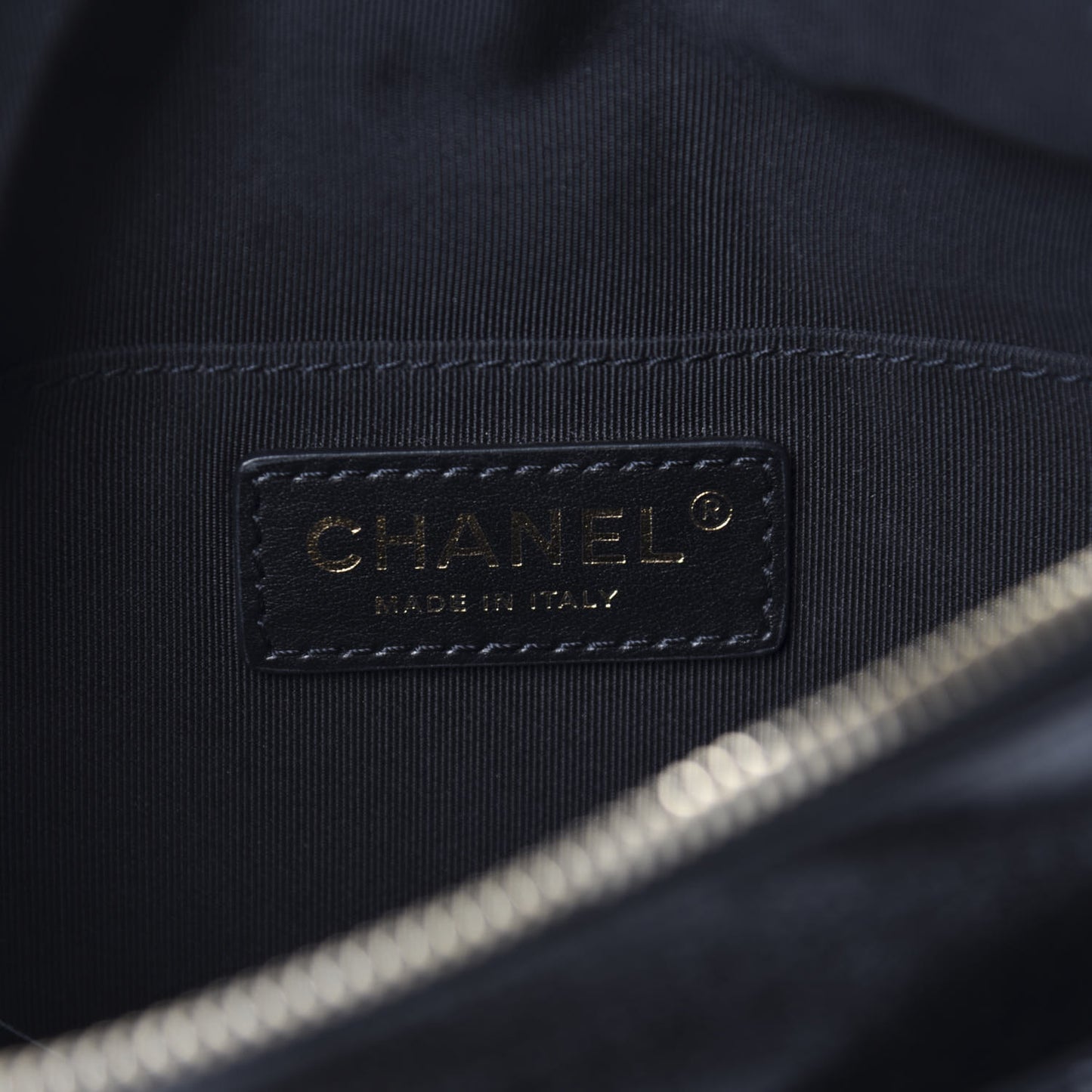 Crumpled Glazed Lambskin Quilted Waist Bag Fanny Pack Black