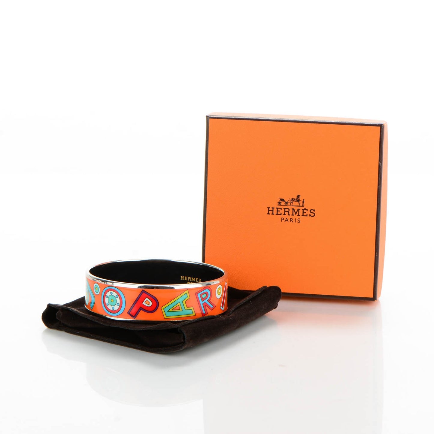 Enamel Printed Wide Tohu Bohu Bracelet 70 Orange