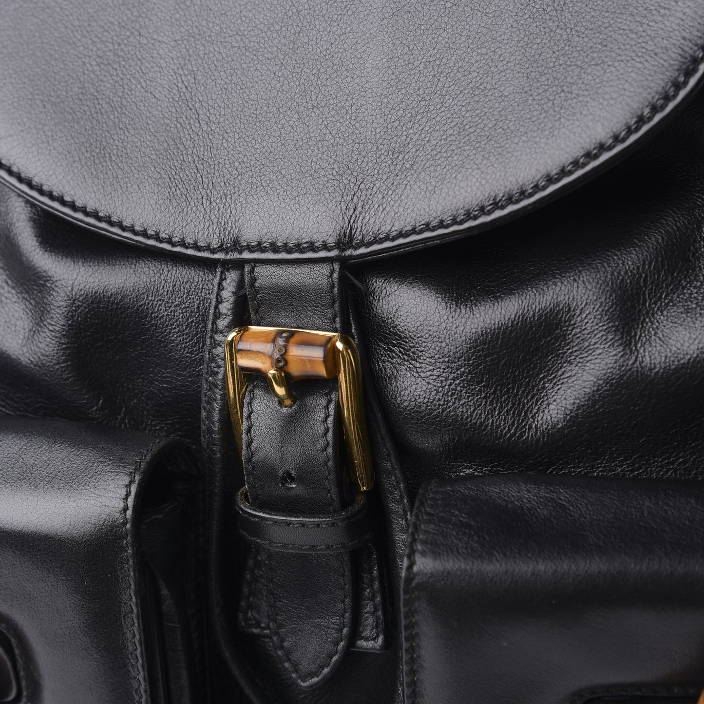 Calfskin Bamboo Backpack Black