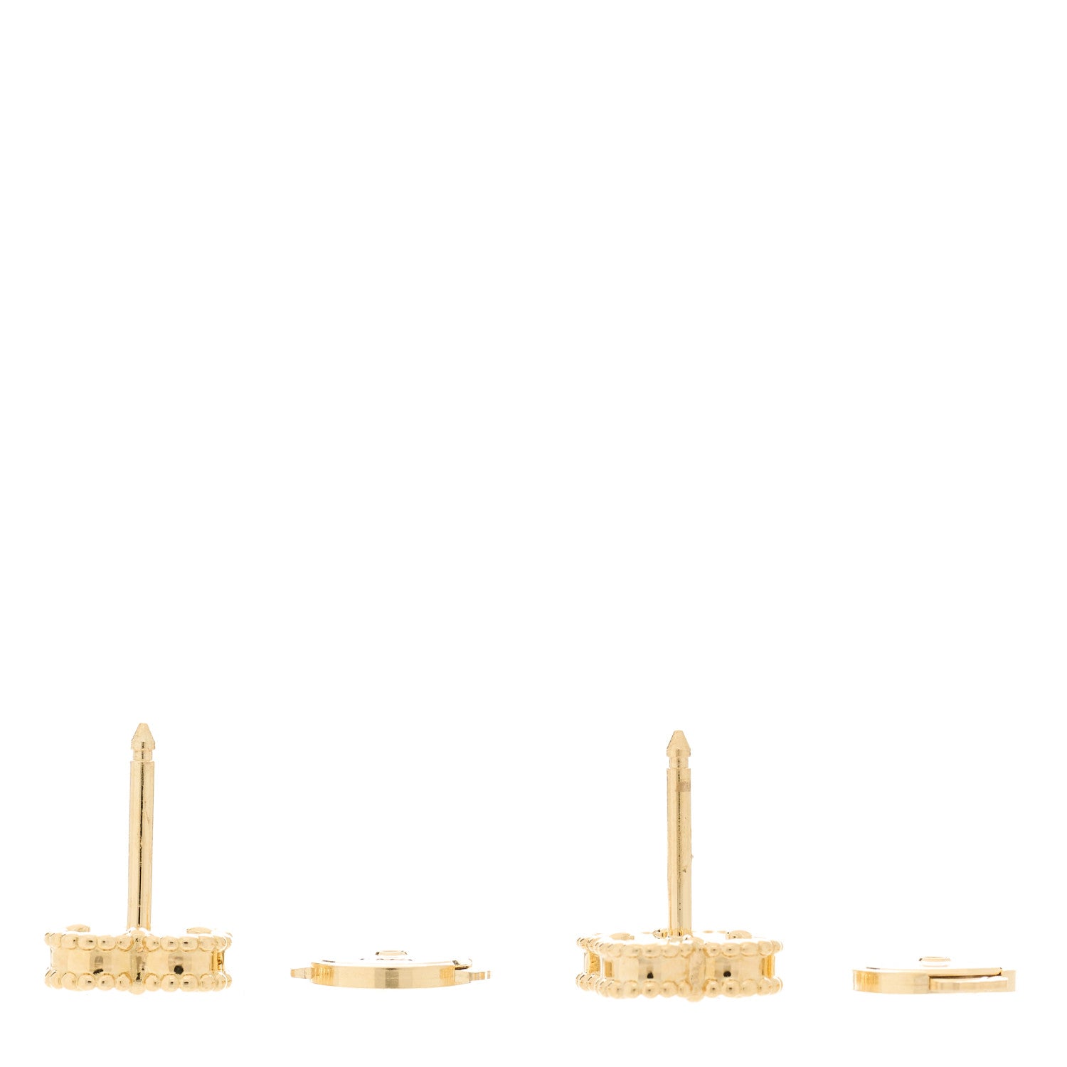 Van Cleef & Arpels 18K Yellow Gold Black Onyx Sweet Alhambra Earrings 4 of 5