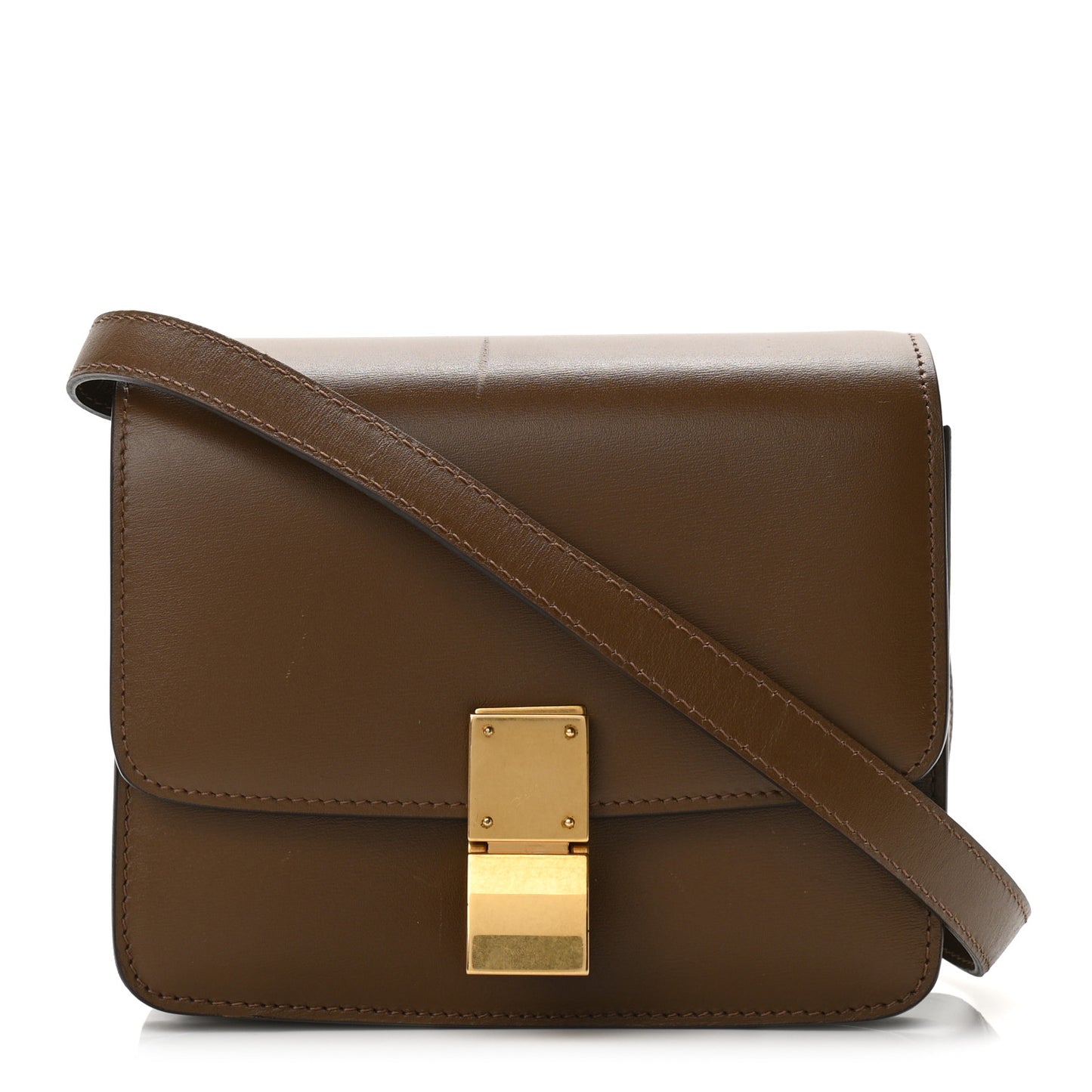Smooth Calfskin Small Classic Box Flap Bag Camel