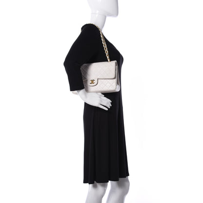 Chanel Lambskin Quilted Medium Double Flap White 2 of 15