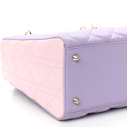 Christian Dior Lambskin Cannage Medium Tri-Color Lady Dior Purple Light Pink 9 of 13