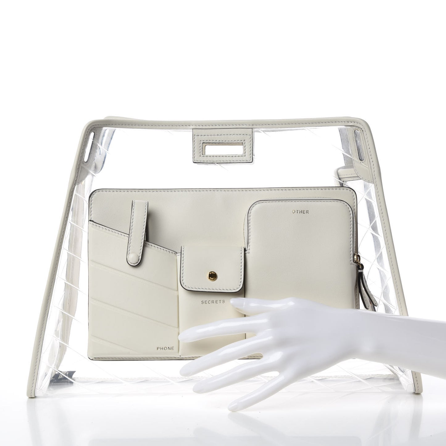 TPU Vitello Grace Pequin Pocket Medium Peekaboo Defender White
