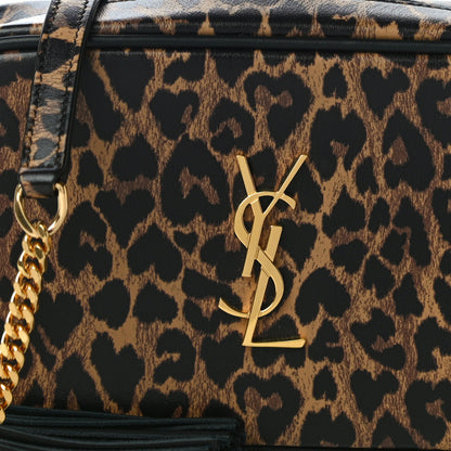 Saint Laurent Calfskin Heart Leopard Print Monogram Mini Lou Camera Bag Toffee 8 of 10